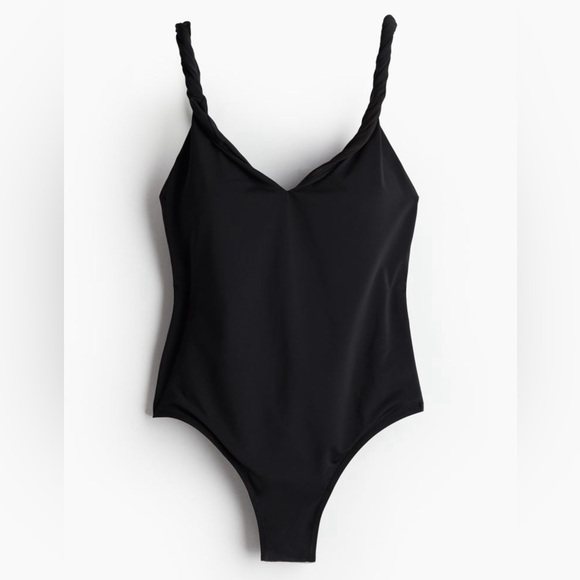H&M black Padded-cup Swimsuit Twisted Straps one piece S - Picture 5 of 8